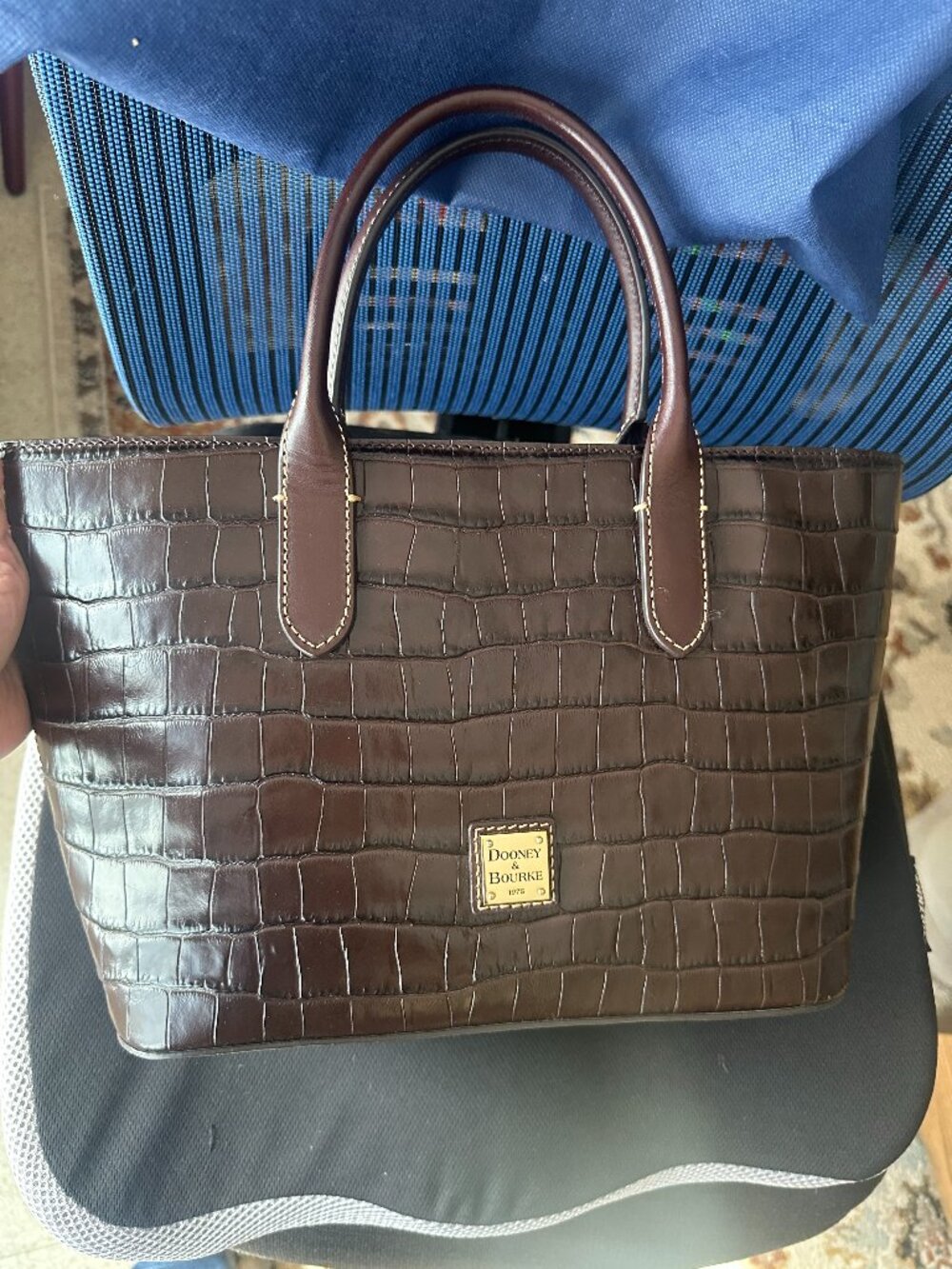 Dooney & Bourke Leather Croc Brown Tote